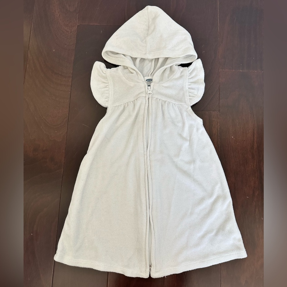 Old Navy terry swim cover up in white, size 3T